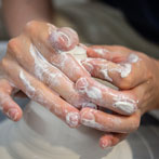 Yuta Segawa working in his studio in London 2019